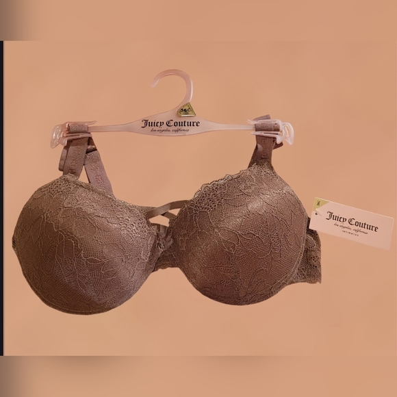 NWT ~ JUICY COUTURE INTIMATES LACEY PUSH-UP BRA SZ. 36C TAN-TALIZE - Picture 1 of 6